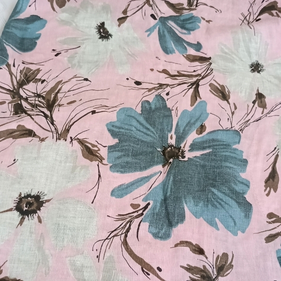 NWT PURO LINO 100% Linen Dress Made in Italy Floral Print Cap Sleeve Pockets M - Picture 9 of 17